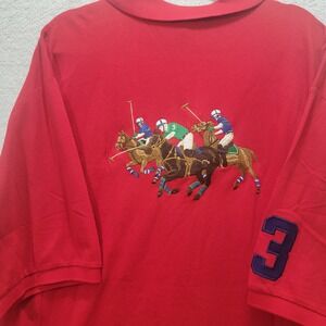 NWT! POLO RALPH LAUREN Men's‎ 4XLT Red Big Triple-Pony Polo Shirt Crest #3 Rugby